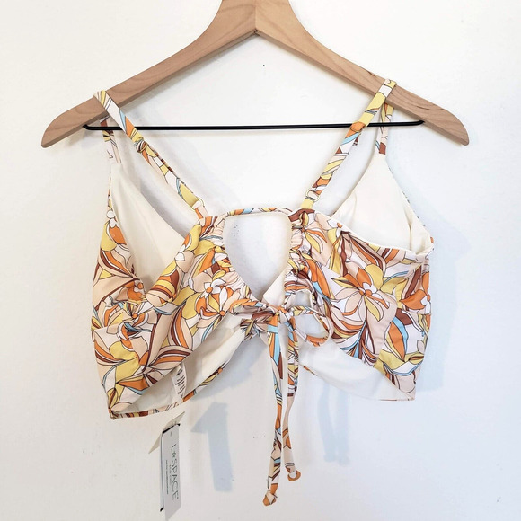 NEW!! L*Space Womens SIZE DD Tropical Floral Peach Ringo Swim Top Only LSRIT21P - Picture 9 of 12